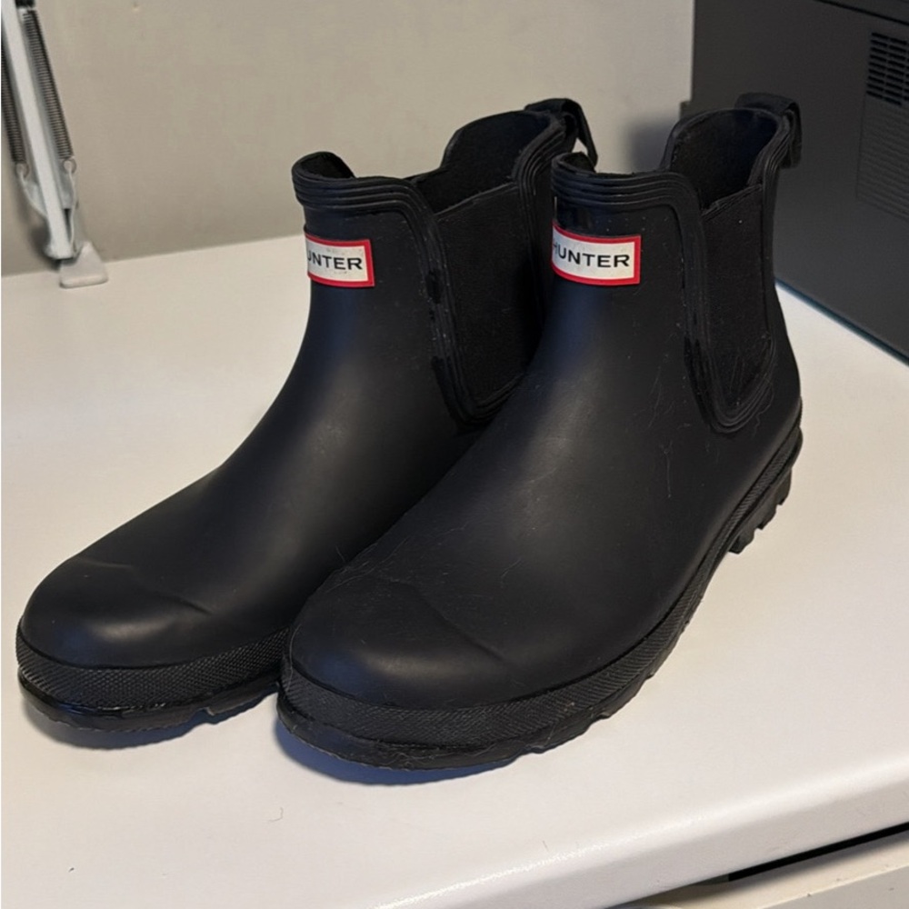 Hunter Original Chelsea Black Boots, size 10